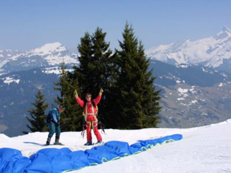 Baptême Parapente à ski à La Clusaz